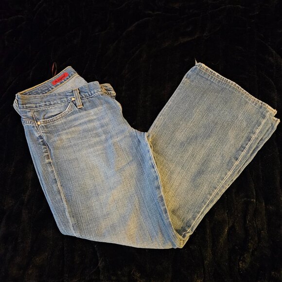 Adriano Goldschmied Wide Leg Flare Washed Denim - Picture 1 of 5